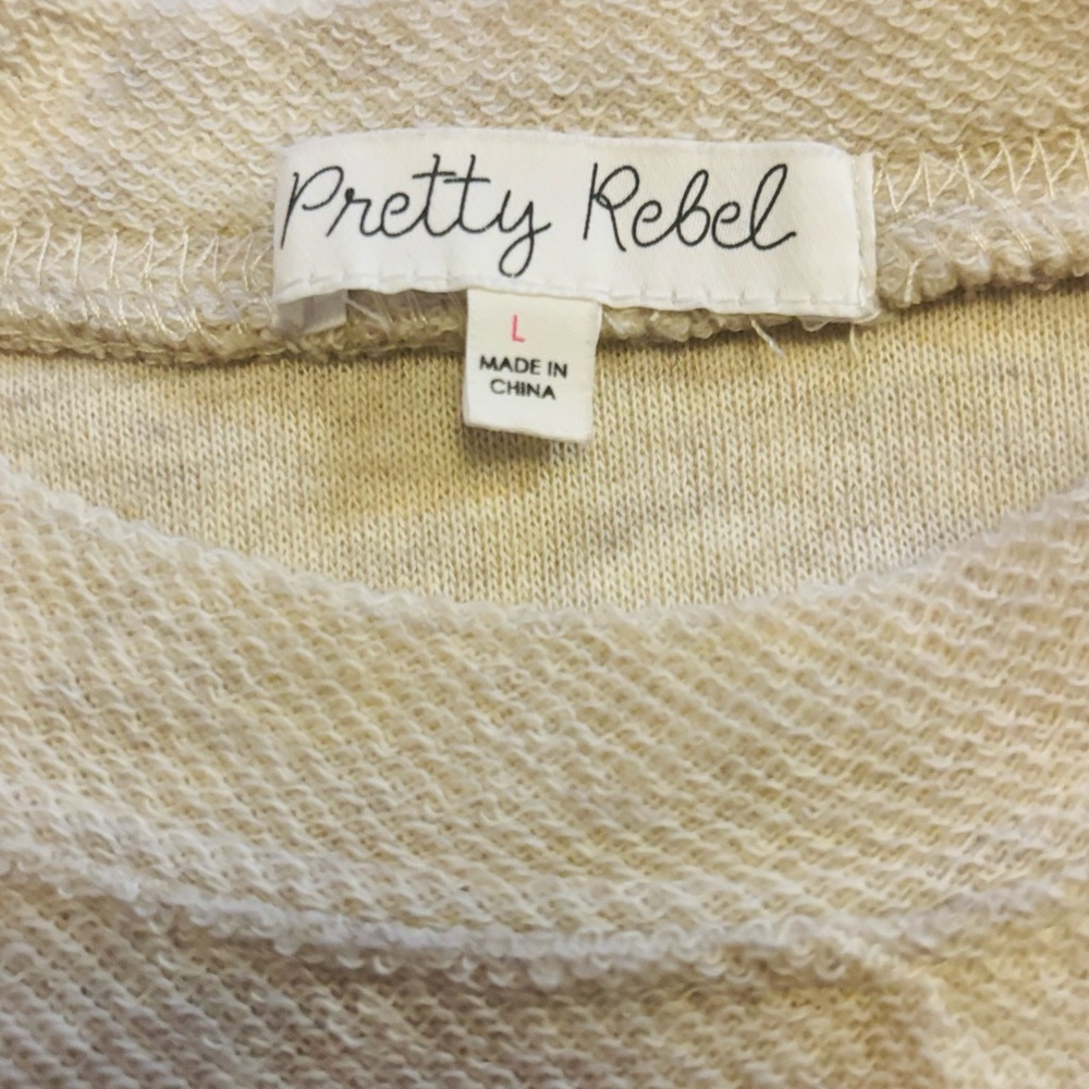Shirt Long Sleeve in Beige/Oatmeal by Pretty Rebel Size Large EUC - Picture 2 of 10